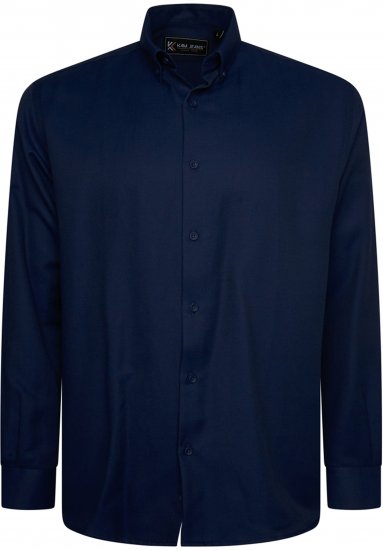 Kam Jeans 6357 Dobby Weave Shirt Navy - Herrenhemden - Herrenhemden in großen Größen