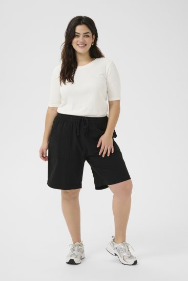 Kaffe Curve Nana Liah Shorts Schwarz - Jeans & Hosen in Großen Größen – Plus Size - 