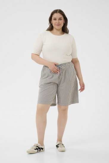 Kaffe Curve Nana Gestreifte Shorts Mitternacht/Weiß gestreift - Jeans & Hosen in Großen Größen – Plus Size - 