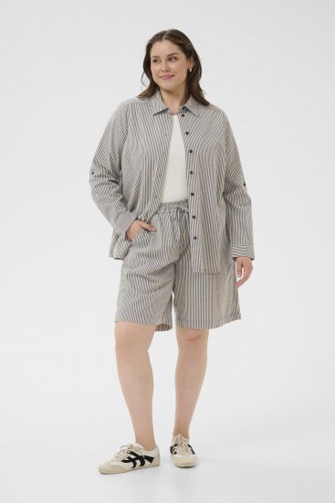 Kaffe Curve Nana Gestreifte Shorts Mitternacht/Weiß gestreift - Jeans & Hosen in Großen Größen – Plus Size - 