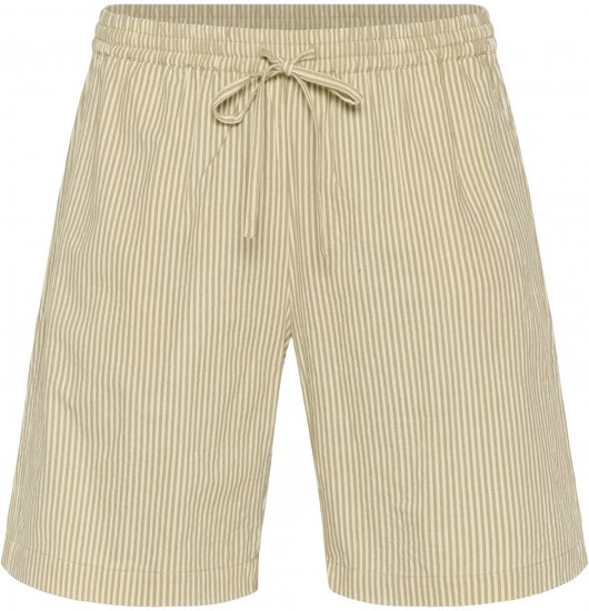 Kaffe Curve Nana Gestreifte Shorts Chincilla/Weiß gestreift - Jeans & Hosen in Großen Größen – Plus Size - 
