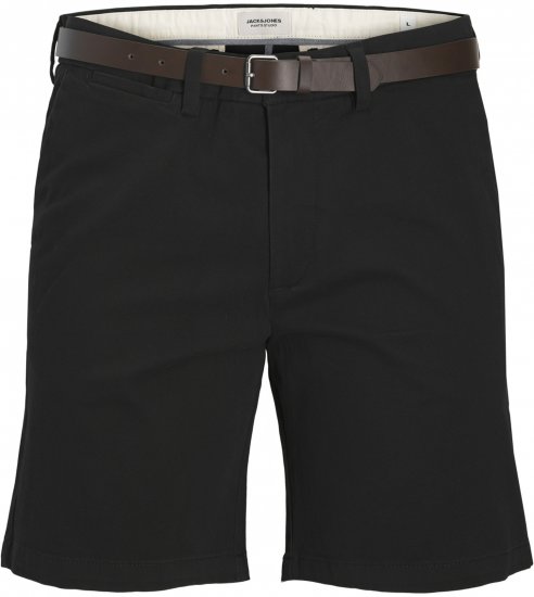 Jack & Jones Stadam Belted Chino Shorts Black - Herrenshorts - Herrenshorts in großen Größen
