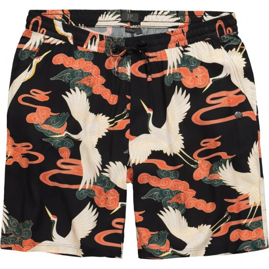 JP1880 Bermuda Shorts Floral All-over Print Black - Herrenshorts - Herrenshorts in großen Größen