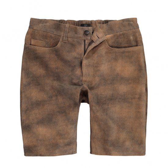 JP1880 Shorts Leather Traditional Cowhide Brown - Herrenshorts - Herrenshorts in großen Größen
