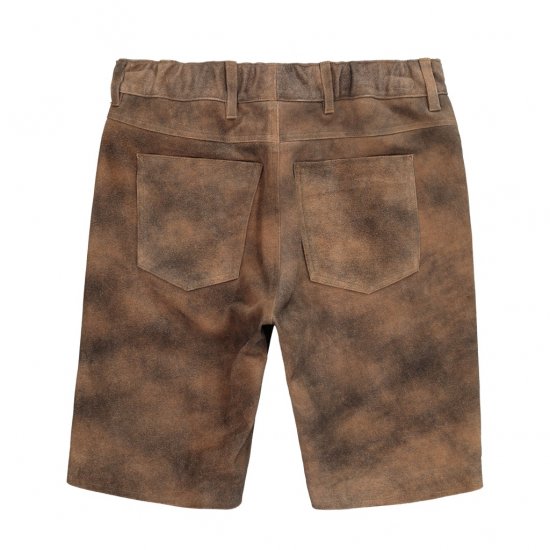JP1880 Shorts Leather Traditional Cowhide Brown - Herrenshorts - Herrenshorts in großen Größen