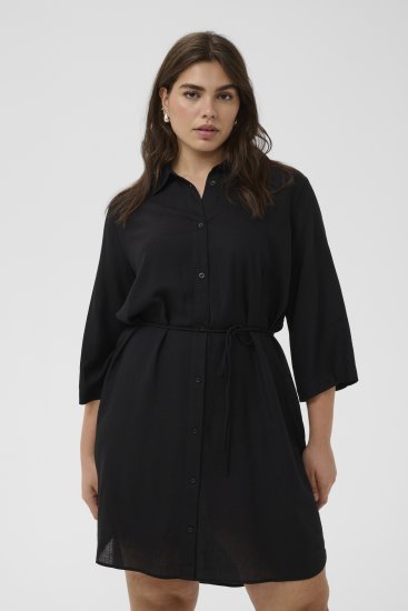 Kaffe Curve Mille Short Shirt Dress Black Deep - Minikleider - 