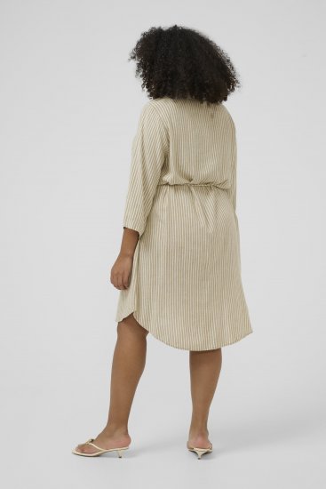 Kaffe Curve Milla Short Shirt Dress Chinchilla/Chalk Stripe - Minikleider - 