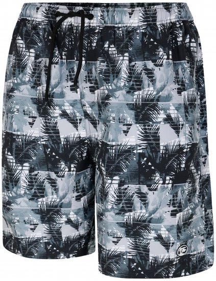Espionage SW104 Mono Print Cargo Swimshorts Black - Schwimmshorts - Herren-Badeshorts in Übergröße