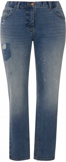 Ulla Popken Distressed Stretch Fit Boyfriend Jeans Blue Denim - Jeans & Hosen in Großen Größen – Plus Size - 