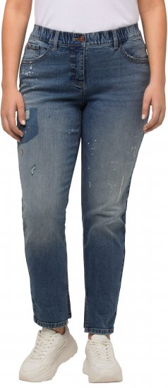 Ulla Popken Distressed Stretch Fit Boyfriend Jeans Blue Denim - Jeans & Hosen in Großen Größen – Plus Size - 