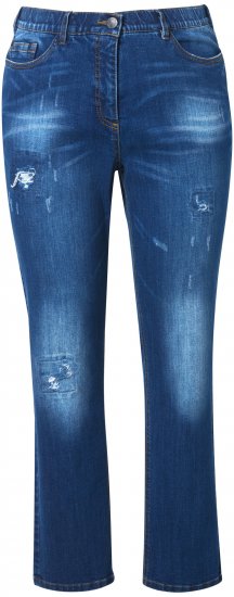 Ulla Popken Lightly Distressed Stretch Fit Jeans Blue Denim - Jeans & Hosen in Großen Größen – Plus Size - 