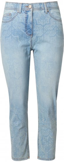 Ulla Popken Tile Laser Print Stretch Fit Jeans Light Light Blue Denim - Jeans & Hosen in Großen Größen – Plus Size - 