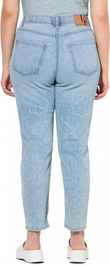Ulla Popken Tile Laser Print Stretch Fit Jeans Light Light Blue Denim - Jeans & Hosen in Großen Größen – Plus Size - 