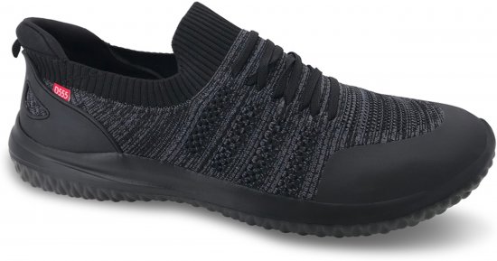D555 Aylesbury Hands Free Knitted Shoes Faux Laces Black - Sneaker - 