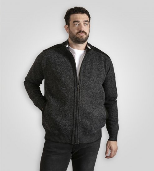 D555 Dereham 2 Knitted Sweater with Zipper Charcoal Marl - Herren-sweater und -hoodies - Herren-Sweater und -Hoodies in großen Größen
