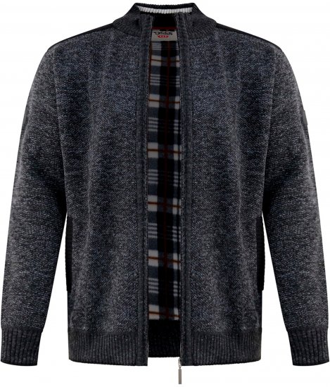 D555 Dereham 2 Knitted Sweater with Zipper Charcoal Marl - Herren-sweater und -hoodies - Herren-Sweater und -Hoodies in großen Größen