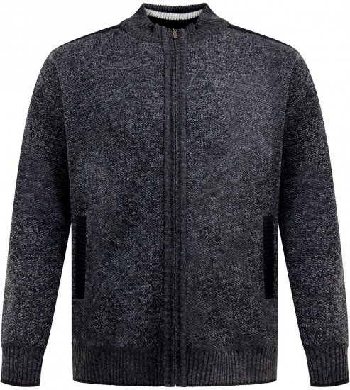 D555 Dereham 2 Knitted Sweater with Zipper Charcoal Marl - Herren-sweater und -hoodies - Herren-Sweater und -Hoodies in großen Größen