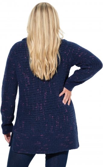 Ulla Popken Space Yarn Oversized Turtleneck Sweater Blue - Hoodies & Sweatshirts - 