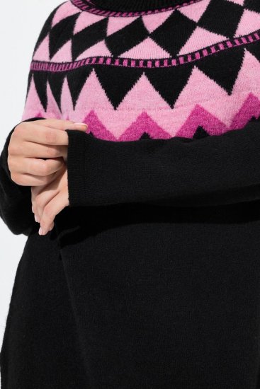 Ulla Popken Neon Alpine Pattern Long Sleeve Turtleneck Sweater Light Pink - Hoodies & Sweatshirts - Kuschelige Sweatshirts, Hoodies & Strick