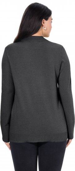 Ulla Popken Long Sleeves Mock Turtleneck Sweater Charcoal Grey Melange - Hoodies & Sweatshirts - 