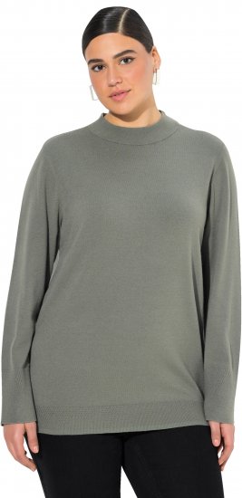 Ulla Popken Long Sleeves Mock Turtleneck Sweater Grey - Hoodies & Sweatshirts - 