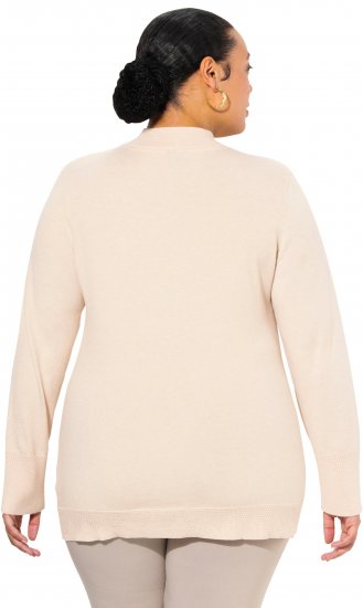 Ulla Popken Long Sleeves Mock Turtleneck Sweater Nature Melange - Hoodies & Sweatshirts - 