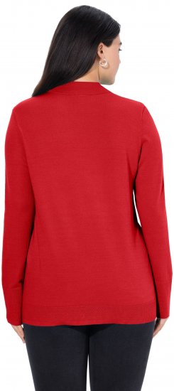 Ulla Popken Long Sleeves Mock Turtleneck Sweater Salsa Red - Hoodies & Sweatshirts - 