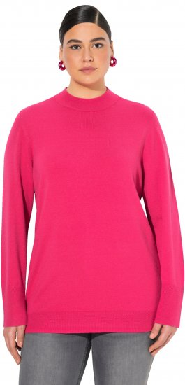 Ulla Popken Long Sleeves Mock Turtleneck Sweater Red Pink - Hoodies & Sweatshirts - 