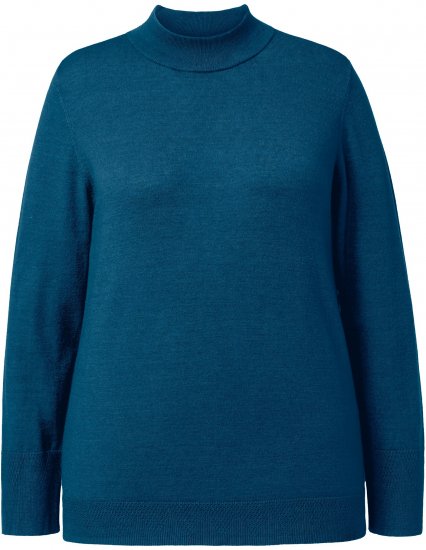 Ulla Popken Long Sleeves Mock Turtleneck Sweater Emerald Green - Hoodies & Sweatshirts - 