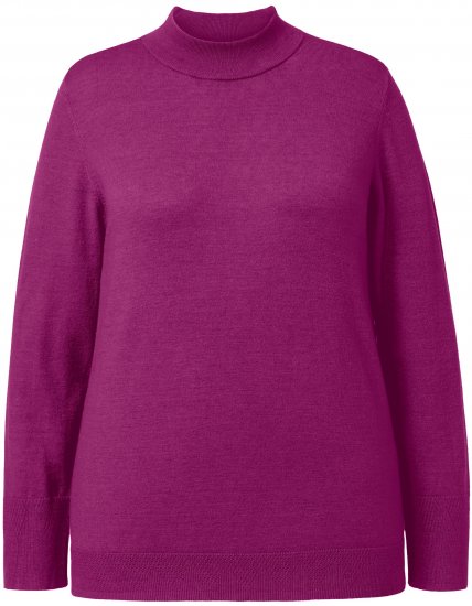 Ulla Popken Long Sleeves Mock Turtleneck Sweater Berry - Hoodies & Sweatshirts - 