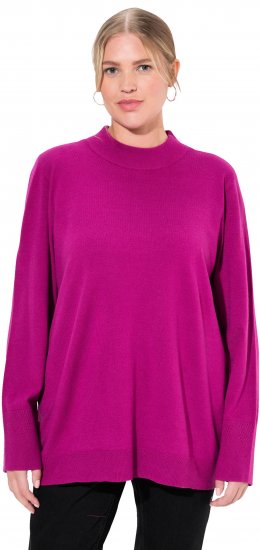 Ulla Popken Long Sleeves Mock Turtleneck Sweater Berry - Hoodies & Sweatshirts - 