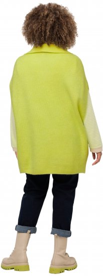 Ulla Popken Oversized Knit Sweater Vest Lime Green - Hoodies & Sweatshirts - 