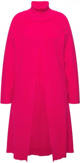 Ulla Popken Long Turtleneck Duster Sweater Red Pink - Hoodies & Sweatshirts - 
