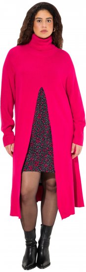 Ulla Popken Long Turtleneck Duster Sweater Red Pink - Hoodies & Sweatshirts - 