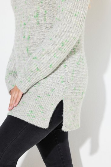 Ulla Popken Space Yarn Oversized Turtleneck Sweater Light Grey Melange - Hoodies & Sweatshirts - Kuschelige Sweatshirts, Hoodies & Strick