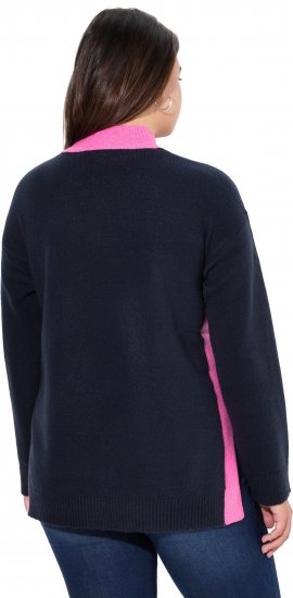 Ulla Popken Color Block Long Sleeve Sweater Ink Blue - Hoodies & Sweatshirts - 