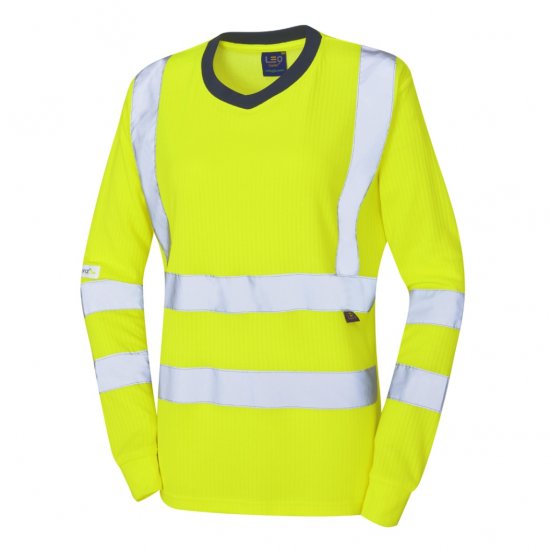 Leo Lydford EcoViz Comfort Women's Sleeved T-Shirt Yellow - Arbeitskleidung - 