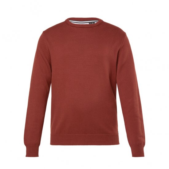 JP1880 Classic Round Neck Long Sleeve Sweater Brick Brown - Herren-sweater und -hoodies - Herren-Sweater und -Hoodies in großen Größen