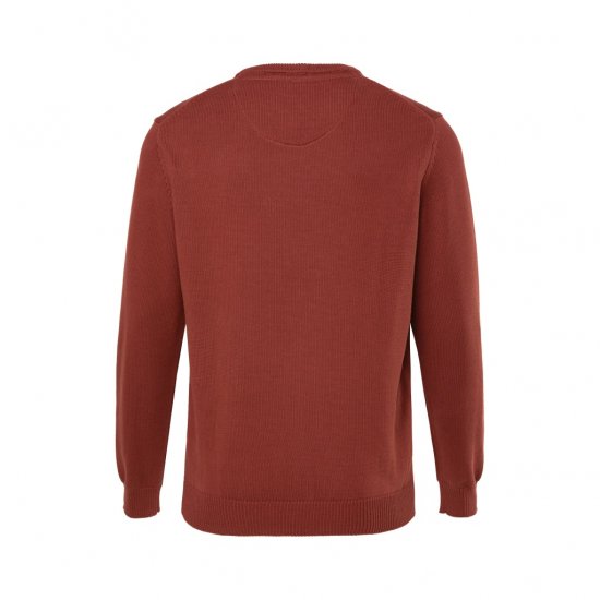 JP1880 Classic Round Neck Long Sleeve Sweater Brick Brown - Herren-sweater und -hoodies - Herren-Sweater und -Hoodies in großen Größen