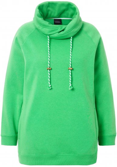 Ulla Popken Drawstring Collar Long Sleeve Sweatshirt Mint Green - Hoodies & Sweatshirts - 