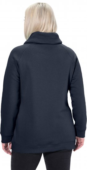Ulla Popken Drawstring Collar Long Sleeve Sweatshirt Navy - Ulla Popken - 
