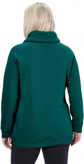 Ulla Popken Drawstring Collar Long Sleeve Sweatshirt Teal Green - Hoodies & Sweatshirts - 