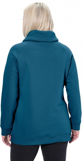 Ulla Popken Drawstring Collar Long Sleeve Sweatshirt Cerulean - Hoodies & Sweatshirts - 
