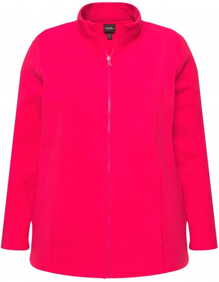 Ulla Popken Modular Fleece Zip Front Jacket Magenta - Hoodies & Sweatshirts - 