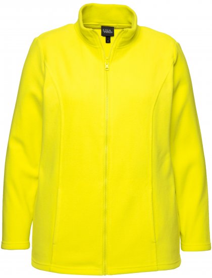 Ulla Popken Modular Fleece Zip Front Jacket Lime - Hoodies & Sweatshirts - 