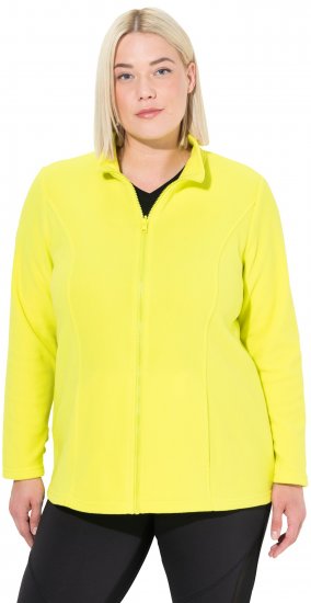 Ulla Popken Modular Fleece Zip Front Jacket Lime - Hoodies & Sweatshirts - 