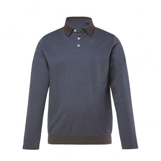 Boston Park Polo Shirt Long Sleeve Pique Grey - Polo-shirts für herren - Polo-Shirts für Herren in großen Größen