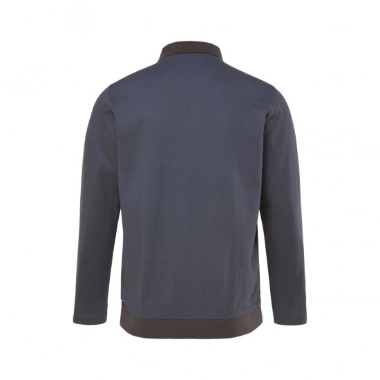 Boston Park Polo Shirt Long Sleeve Pique Grey - Polo-shirts für herren - Polo-Shirts für Herren in großen Größen