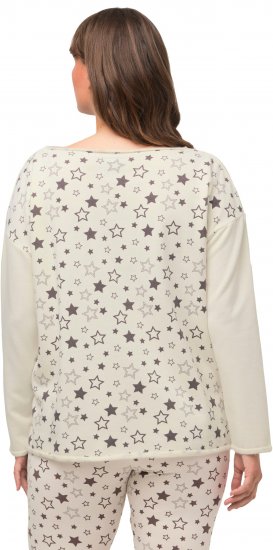 Ulla Popken Dreaming Time Long Sleeve Sweatshirt Chalk - Hoodies & Sweatshirts - 
