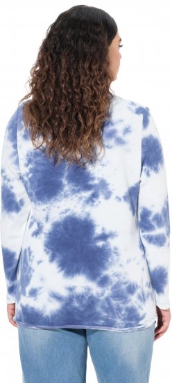 Ulla Popken Tie Dye Gathered Sweatshirt Atlantic Blue - Hoodies & Sweatshirts - 
